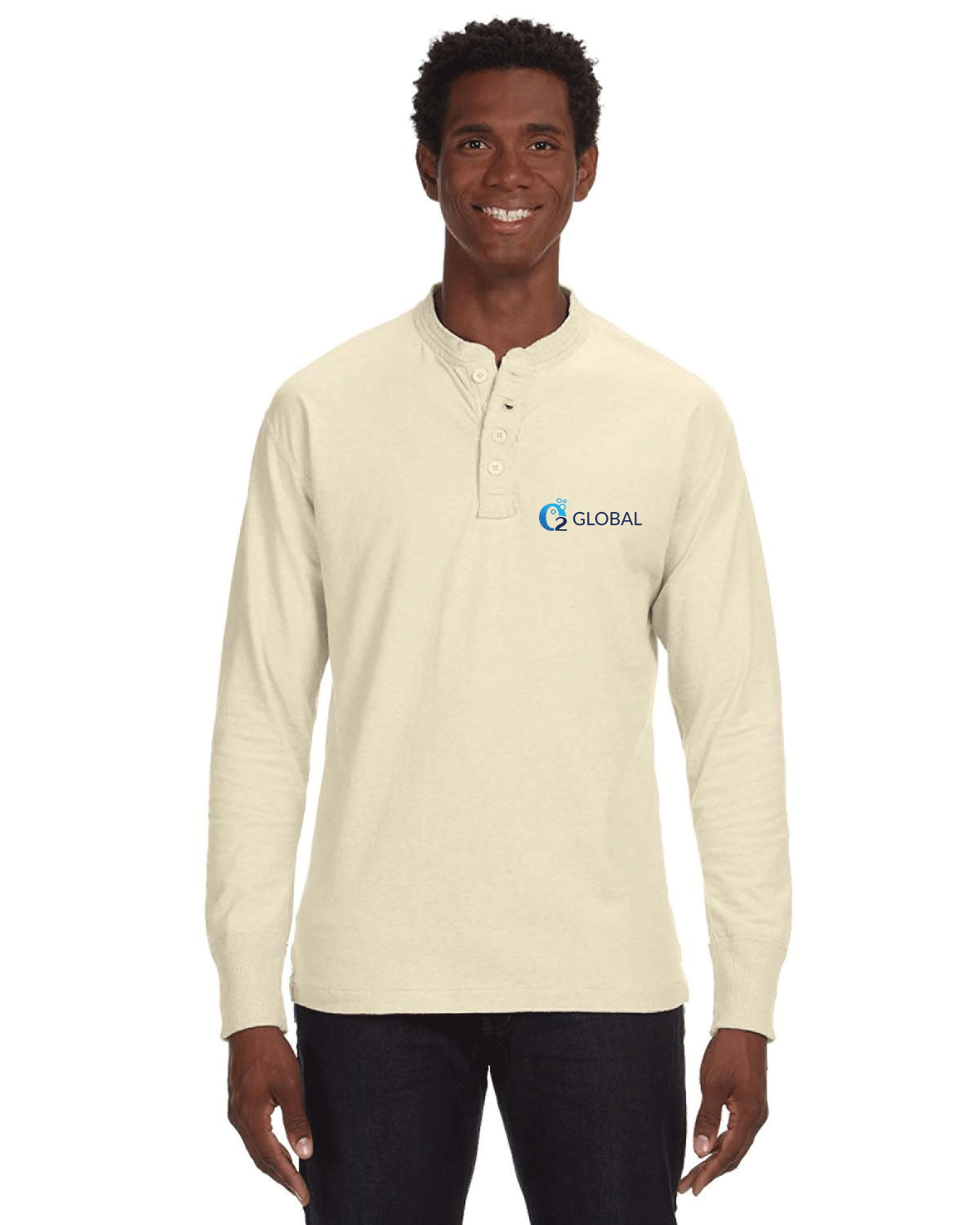 O2 - ja8244 J America Men's Vintage Brushed Jersey Henley