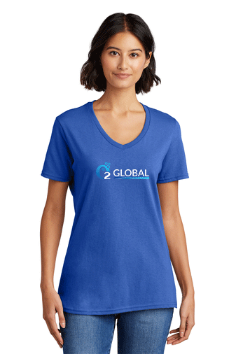 O2 - LPC54V Port & Company® Women's Core Cotton V-Neck Tee